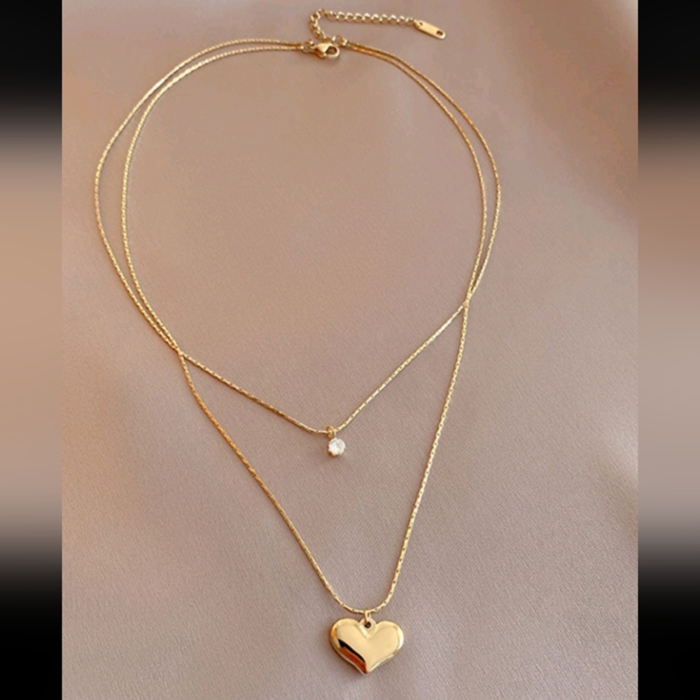 Double Layered Clavicle Chain Necklace